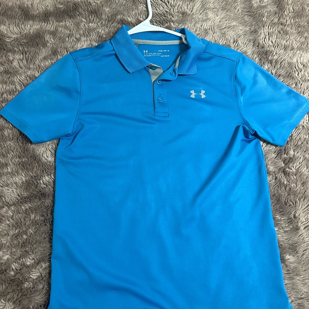 Under Armour Teal and Gray Polo Shirt